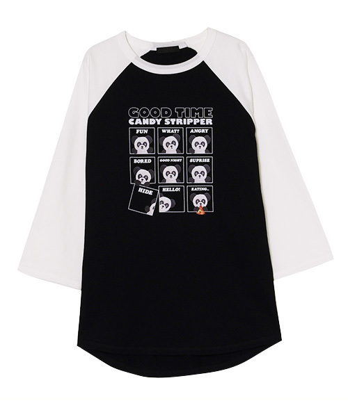 Candy Stripper（キャンディストリッパー）の「GOOD TIME RAGLAN Tシャツ（Tシャツ/カットソー・レディース・ブラック/ベージュ/ピンク・2）」の2枚目の写真