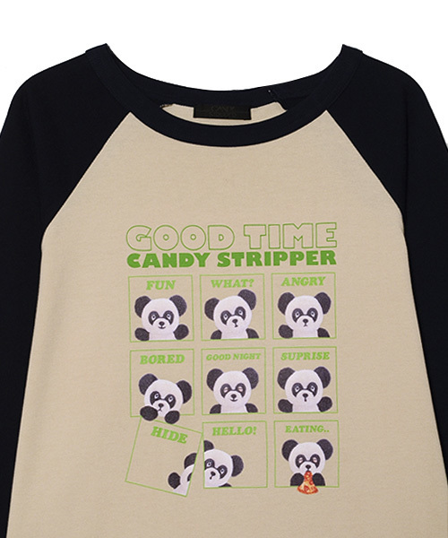 Candy Stripper（キャンディストリッパー）の「GOOD TIME RAGLAN Tシャツ（Tシャツ/カットソー・レディース・ブラック/ベージュ/ピンク・2）」の5枚目の写真