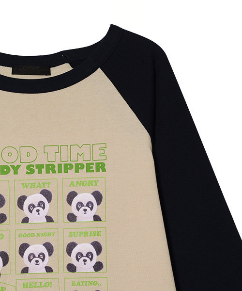 Candy Stripper（キャンディストリッパー）の「GOOD TIME RAGLAN Tシャツ（Tシャツ/カットソー・レディース・ブラック/ベージュ/ピンク・2）」の6枚目の写真