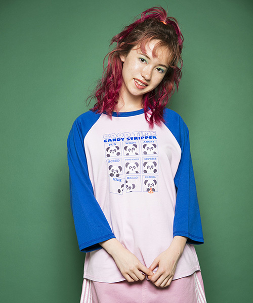 Candy Stripper（キャンディストリッパー）の「GOOD TIME RAGLAN Tシャツ（Tシャツ/カットソー・レディース・ブラック/ベージュ/ピンク・2）」の11枚目の写真