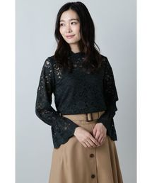 NATURAL BEAUTY BASIC | ハイネックレーストップス(Tシャツ/カットソー)