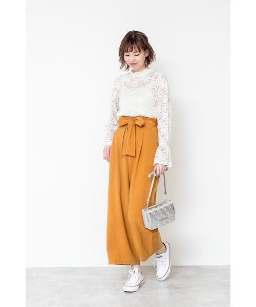 NATURAL BEAUTY BASIC(ナチュラルビューティーベーシック)の「ハイネックレーストップス(Tシャツ/カットソー・レディース・ブラック/オフホワイト/グリーン・MEDIUM)」の14枚目の写真