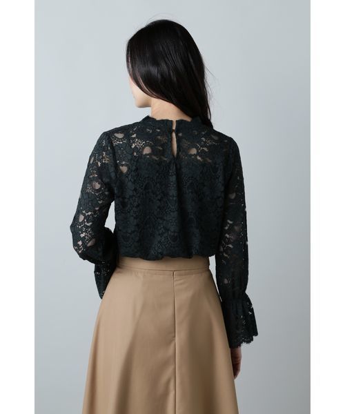 NATURAL BEAUTY BASIC(ナチュラルビューティーベーシック)の「ハイネックレーストップス(Tシャツ/カットソー・レディース・ブラック/オフホワイト/グリーン・MEDIUM)」の18枚目の写真