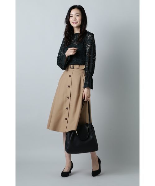 NATURAL BEAUTY BASIC(ナチュラルビューティーベーシック)の「ハイネックレーストップス(Tシャツ/カットソー・レディース・ブラック/オフホワイト/グリーン・MEDIUM)」の20枚目の写真
