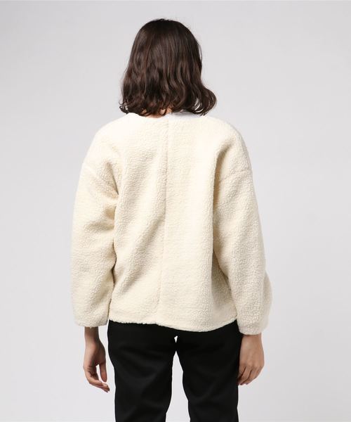 VENCEEXCHANGE（ヴァンスエクスチェンジ）の「ショートボアコート（ブルゾン・レディース・ブラック/グレー/オフホワイト・M）」の5枚目の写真