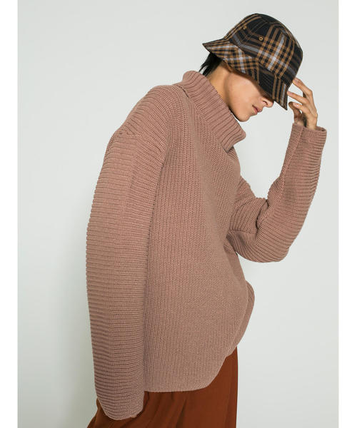 MONKEY TIME（モンキータイム）の「＜monkey time＞ PE AZE OVER SIZED OFF/TTL/ニット ◆（ニット/セーター・メンズ・ブラック/ライトピンク/グレー・LARGE/MEDIUM/SMALL）」の4枚目の写真