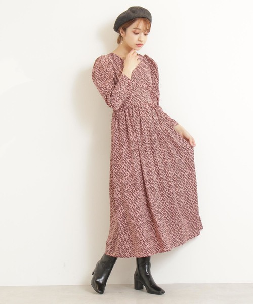 N.（N. Natural Beauty Basic）（エヌエヌナチュラルビューティーベーシック）の「パワーショルダーマキシワンピース（ワンピース・レディース・ブラック系その他/レッド系その他・MEDIUM）」の7枚目の写真