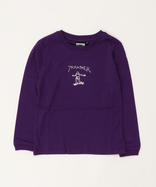 THRASHER（スラッシャー）の「GONZ ART YOUTH L/S T-SHIRTS（Tシャツ/カットソー・キッズ・パープル/ネイビー/ホワイト×ブラック/ブラック×ホワイト/ブラック系その他・130/140/150）」の5枚目の写真