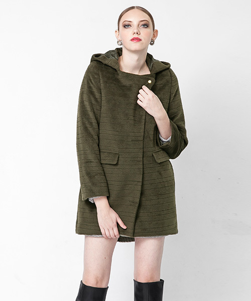 SENSE OF PLACE by URBAN RESEARCH（センスオブプレイスバイアーバンリサーチ）の「TRボーダーコート（その他アウター・レディース・ベージュ/カーキ・36/38）」の2枚目の写真