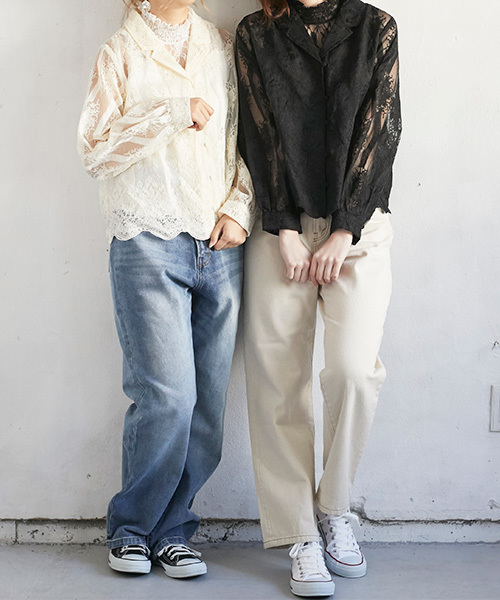 PairPair(ペアペア)の「フリルネックレース切り替えリブタンク(タンクトップ・レディース・ブラック/オフホワイト・FREE)」の15枚目の写真