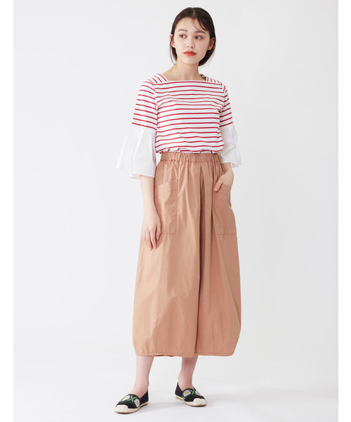 POU DOU DOU（プードゥドゥ）の「ボーダースクエアネックプルオーバー（Tシャツ/カットソー・レディース・レッド/ネイビー/グレー・3）」の6枚目の写真