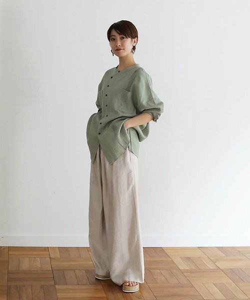 TODAYFUL（トゥデイフル）の「クレープシャツ（シャツ/ブラウス・レディース・ベージュ/ミント・FREE）」の5枚目の写真