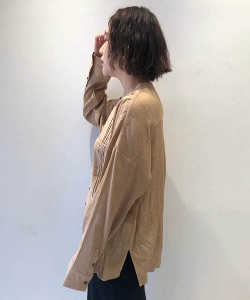 TODAYFUL（トゥデイフル）の「クレープシャツ（シャツ/ブラウス・レディース・ベージュ/ミント・FREE）」の7枚目の写真