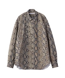 JOHN LAWRENCE SULLIVAN | PYTHON PRINTED COTTON REGULAR COLLAR SHIRT(シャツ/ブラウス)