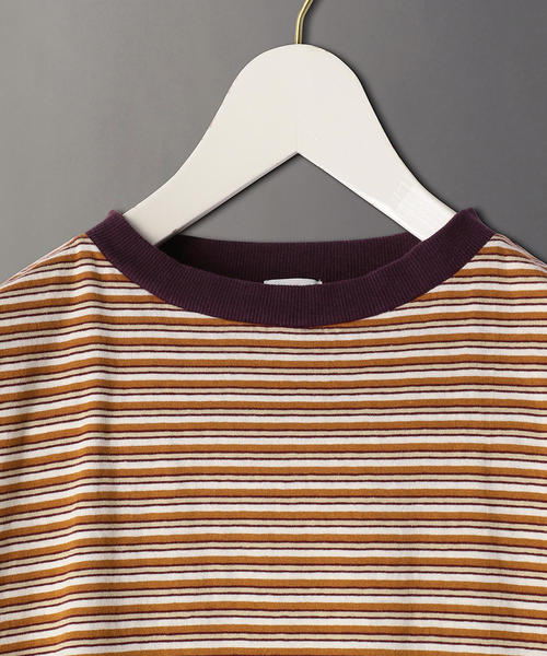 6（ロク）の「＜6(ROKU)＞BORDER T-SHIRT/Tシャツ（Tシャツ/カットソー・レディース・ブラウン/ケリー・FREE）」の4枚目の写真