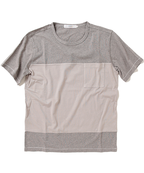 BEAMS LIGHTS Men's（ビームスライツ メンズ）の「○BEAMS LIGHTS / パネルポケットTシャツ（Tシャツ/カットソー・メンズ・レッド/ネイビー/グレー・MEDIUM/SMALL/X-LARGE/LARGE）」の2枚目の写真