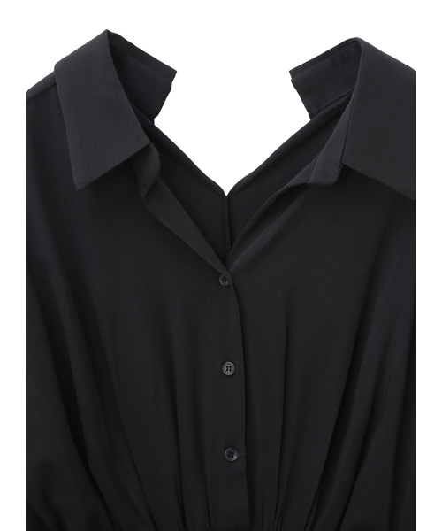 MIELI INVARIANT（ミエリインヴァリアント）の「シャツギャザードレス（ワンピース・レディース・ホワイト/ブラック/ベージュ・FREE）」の14枚目の写真