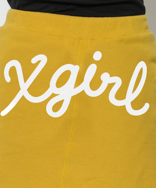 X-girl（エックスガール）の「SMOOTH SWEAT SKIRT（スカート・レディース・チャコールグレー/イエロー/ブラック・1/2）」の8枚目の写真