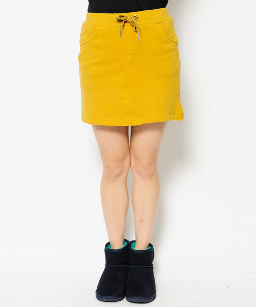 X-girl（エックスガール）の「SMOOTH SWEAT SKIRT（スカート・レディース・チャコールグレー/イエロー/ブラック・1/2）」の5枚目の写真