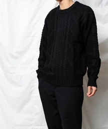 NO WAY | /ケーブル編みクルーネックニット/(ニット/セーター)