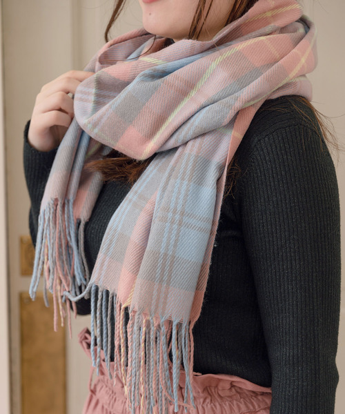 セール】チェック大判ストール 【ST】（ストール/ショール