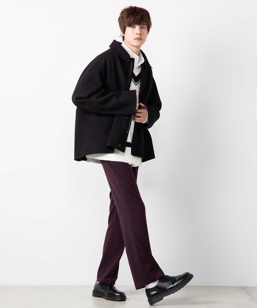 WEGO（ウィゴー）の「WEGO/起毛TRセンタープレススラックス（スラックス・メンズ・ブラック/ワイン・SMALL/LARGE/MEDIUM）」の4枚目の写真