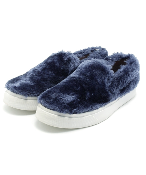 ジェフリーキャンベル　ファー付きブラックスニーカー ダブルベルト厚底スニーカー ALL BLACK│Jeffrey Campbell