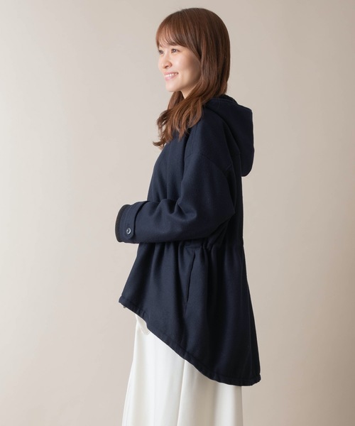 miniyu（ミニュウ）の「La SRIC/リムーバブルフードコート（その他アウター・レディース・ベージュ/Navy・38）」の19枚目の写真