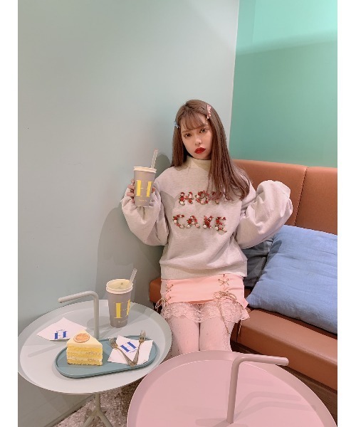 Swankiss（スワンキス）の「PN laceup casual S/K（スカート・レディース・ベージュ/ピンク/ブラック/ブルー・FREE）」の4枚目の写真