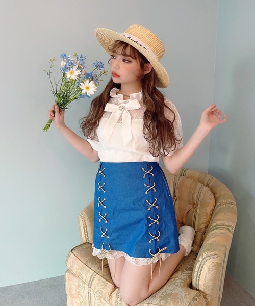 Swankiss（スワンキス）の「PN laceup casual S/K（スカート・レディース・ベージュ/ピンク/ブラック/ブルー・FREE）」の20枚目の写真