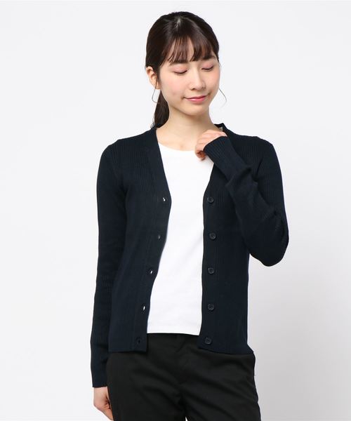 AMERICAN HOLIC（アメリカンホリック）の「10col.Vネックリブカーディガン＊（カーディガン/ボレロ・レディース・ブラウン/ピンク/ブラック/ネイビー/ブルー系その他2/グレー系その他4/その他7/ボルドー/マスタード/グリーン・M/L）」の5枚目の写真