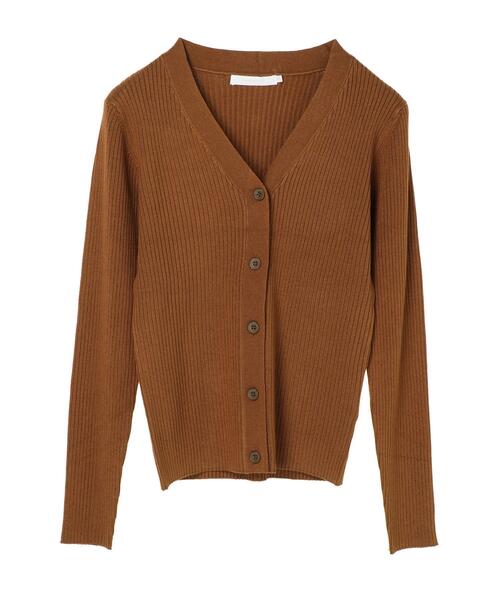 AMERICAN HOLIC（アメリカンホリック）の「10col.Vネックリブカーディガン＊（カーディガン/ボレロ・レディース・ブラウン/ピンク/ブラック/ネイビー/ブルー系その他2/グレー系その他4/その他7/ボルドー/マスタード/グリーン・M/L）」の3枚目の写真