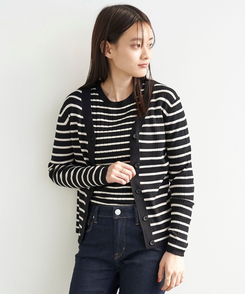 AMERICAN HOLIC（アメリカンホリック）の「10col.Vネックリブカーディガン＊（カーディガン/ボレロ・レディース・ブラウン/ピンク/ブラック/ネイビー/ブルー系その他2/グレー系その他4/その他7/ボルドー/マスタード/グリーン・M/L）」の10枚目の写真