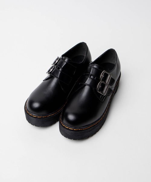 WEGO(ウィゴー)の「WEGO/2ベルトデザイン厚底シューズ(その他シューズ・レディース・ブラック・MEDIUM/LARGE)」の1枚目の写真