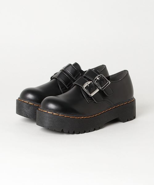 WEGO(ウィゴー)の「WEGO/2ベルトデザイン厚底シューズ(その他シューズ・レディース・ブラック・MEDIUM/LARGE)」の9枚目の写真