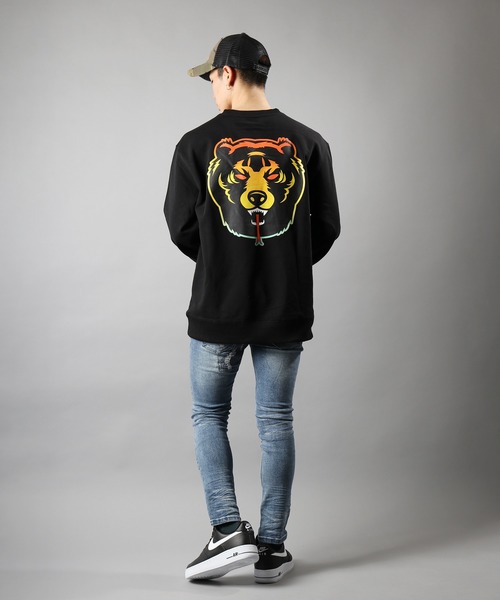 デスアダー 両面プリント トップス ビッグシルエット スウェット 裏毛スウェットトレーナー スウェット Mishka ミシカ のファッション Mishka