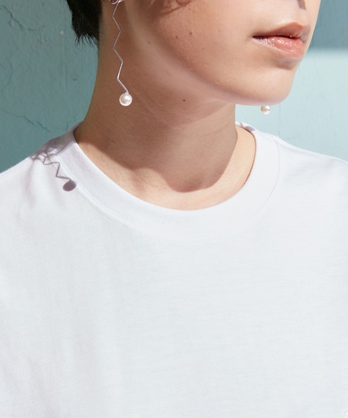 Dickies（ディッキーズ）の「Dickies ディッキーズ 別注 ロゴ刺繍 オーバーサイズ コットン S/S 半袖 ロゴTシャツ（Tシャツ/カットソー・レディース・ホワイト/ブラック/ダークグリーン/ベージュ/ネイビー/ブラウン・S/M）」の17枚目の写真