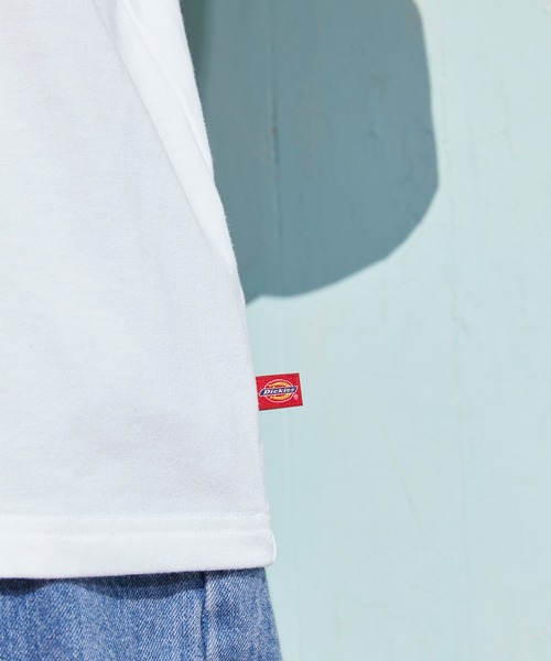 Dickies（ディッキーズ）の「Dickies ディッキーズ 別注 ロゴ刺繍 オーバーサイズ コットン S/S 半袖 ロゴTシャツ（Tシャツ/カットソー・レディース・ホワイト/ブラック/ダークグリーン/ベージュ/ネイビー/ブラウン・S/M）」の20枚目の写真