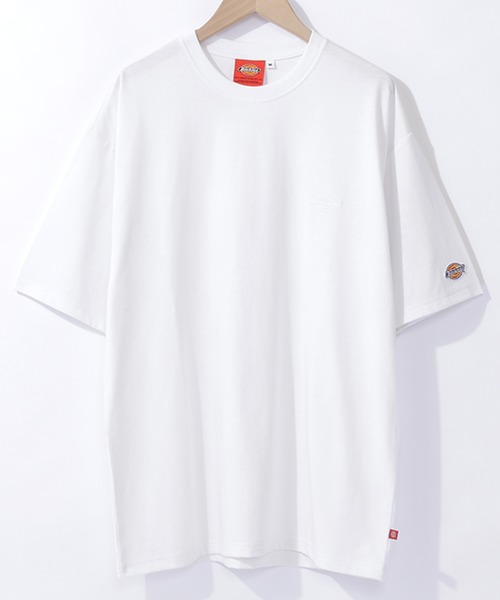 Dickies（ディッキーズ）の「Dickies ディッキーズ 別注 ロゴ刺繍 オーバーサイズ コットン S/S 半袖 ロゴTシャツ（Tシャツ/カットソー・レディース・ホワイト/ブラック/ダークグリーン/ベージュ/ネイビー/ブラウン・S/M）」の10枚目の写真