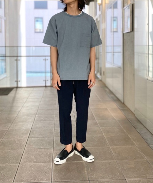 ADAM ET ROPE'(アダムエロペ)の「【EVALET】クルーネックTシャツ/吸汗・速乾(Tシャツ/カットソー・メンズ・ライトグリーン/ベージュ系その他/チャコールグレー・M/L)」の16枚目の写真