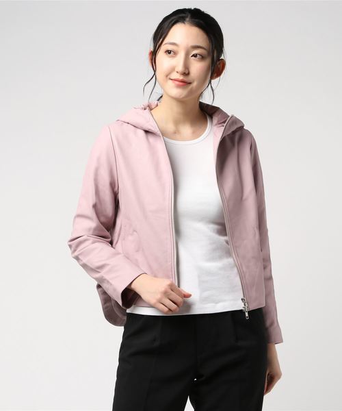 セール Sugar Rose シュガーローズ フード付きラムレザージャケット ブルゾン Sugar Rose シュガーローズ のファッション 通販 Zozotown