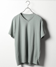 SKU S/S OATMEAL HEATHER V-NECK TEE#