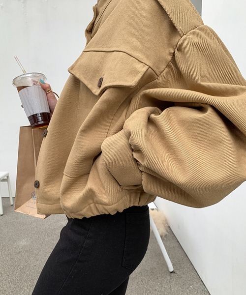 merongshop（メロンショップ）の「MERONGSHOP ショートミリタリージャケット（ミリタリージャケット・レディース・ベージュ/カーキ/アイボリー・FREE）」の10枚目の写真