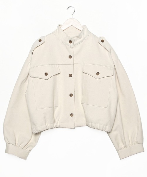 merongshop（メロンショップ）の「MERONGSHOP ショートミリタリージャケット（ミリタリージャケット・レディース・ベージュ/カーキ/アイボリー・FREE）」の15枚目の写真