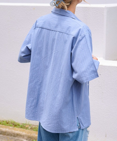 ブラウス シャツ UNIVERSAL OVERALL オープンカラーシャツ (ユニバーサルオーバーオール )(2colors)(シャツ) レディース UNIVERSAL OVERALL オープンカラーシャツ (ユニバーサル