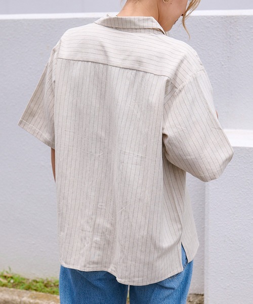 ブラウス シャツ UNIVERSAL OVERALL オープンカラーシャツ (ユニバーサルオーバーオール )(2colors)(シャツ) レディース UNIVERSAL OVERALL ブラウス シャツ オープンカラーシャツ