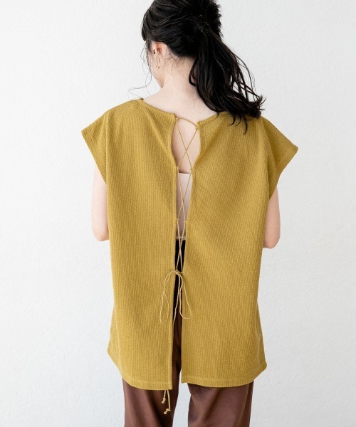 LOWRYS FARM(ローリーズファーム)の「バックレースアップSS 886983(Tシャツ/カットソー・レディース・ブラック/オフホワイト/イエロー・FREE)」の18枚目の写真