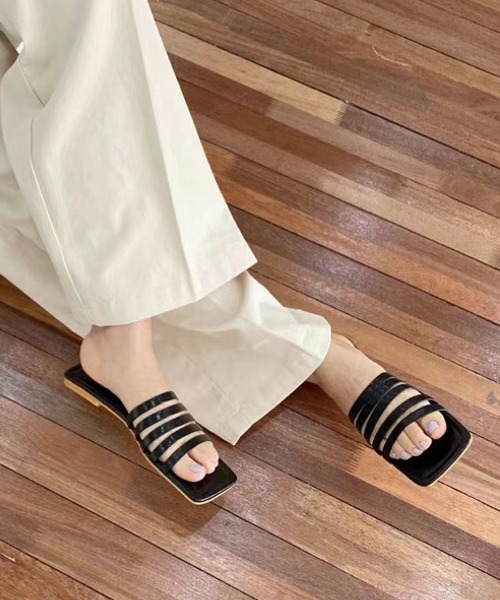 chuclla（チュクラ）の「【chuclla】Border strap sandal sb-6 chs65（サンダル・レディース・ライトブルー/ブラック/ブラウン/オフホワイト・40/38/39/36/37）」の5枚目の写真