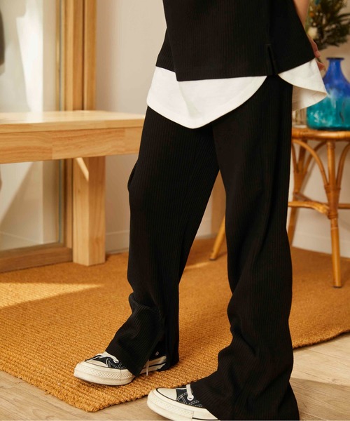 ＆yam（アンドヤム）の「スソフェイクフレンチスリーブリブＴシャツ（Tシャツ/カットソー・キッズ・ピンク/ブラック/ホワイト/ベージュ/ブラウン・120/110/100/150/140/90/130/160）」の13枚目の写真