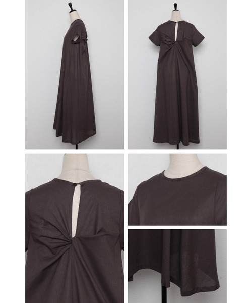 Bonjour Sagan（ボンジュールサガン）の「バックツイストAラインワンピース（ワンピース・レディース・ブラック/モカ・FREE）」の16枚目の写真